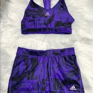 *SOLD* Violet Purple Adidas Activewear Shorts/Bra
